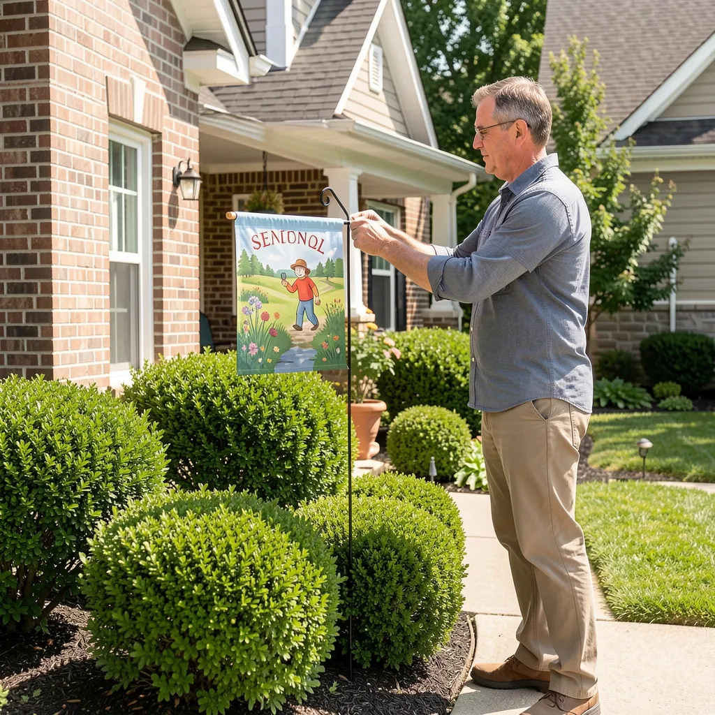 Spring garden flag with floral design