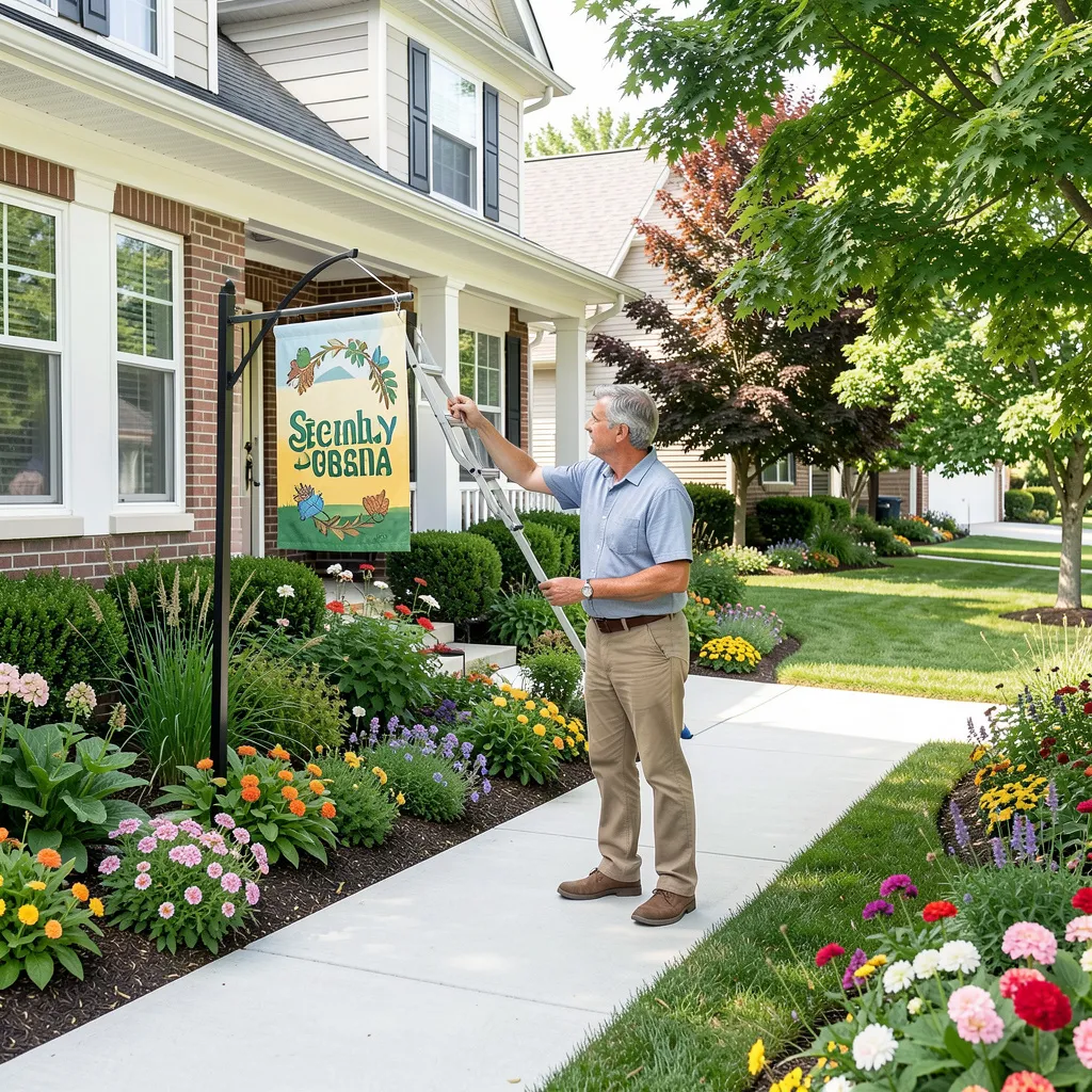 Holiday festive yard banner