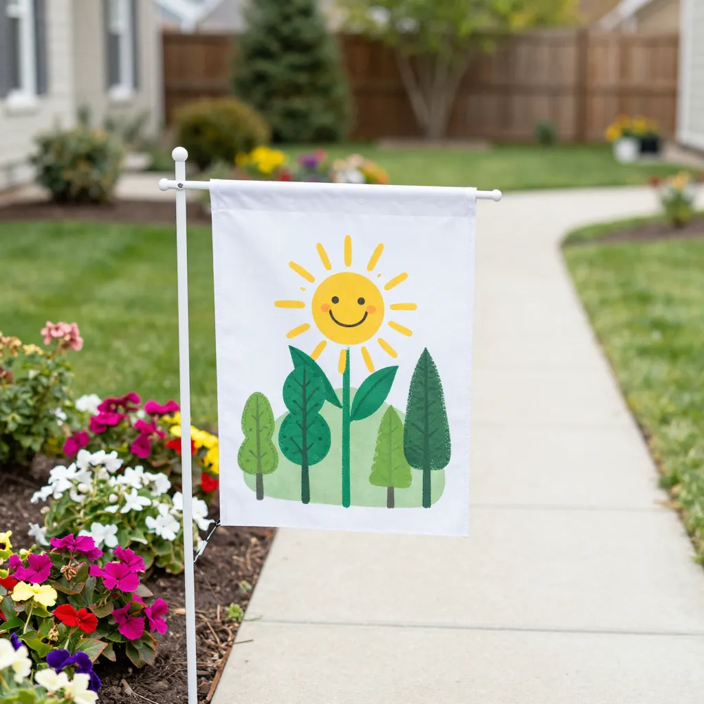 Tropical parrot yard banner