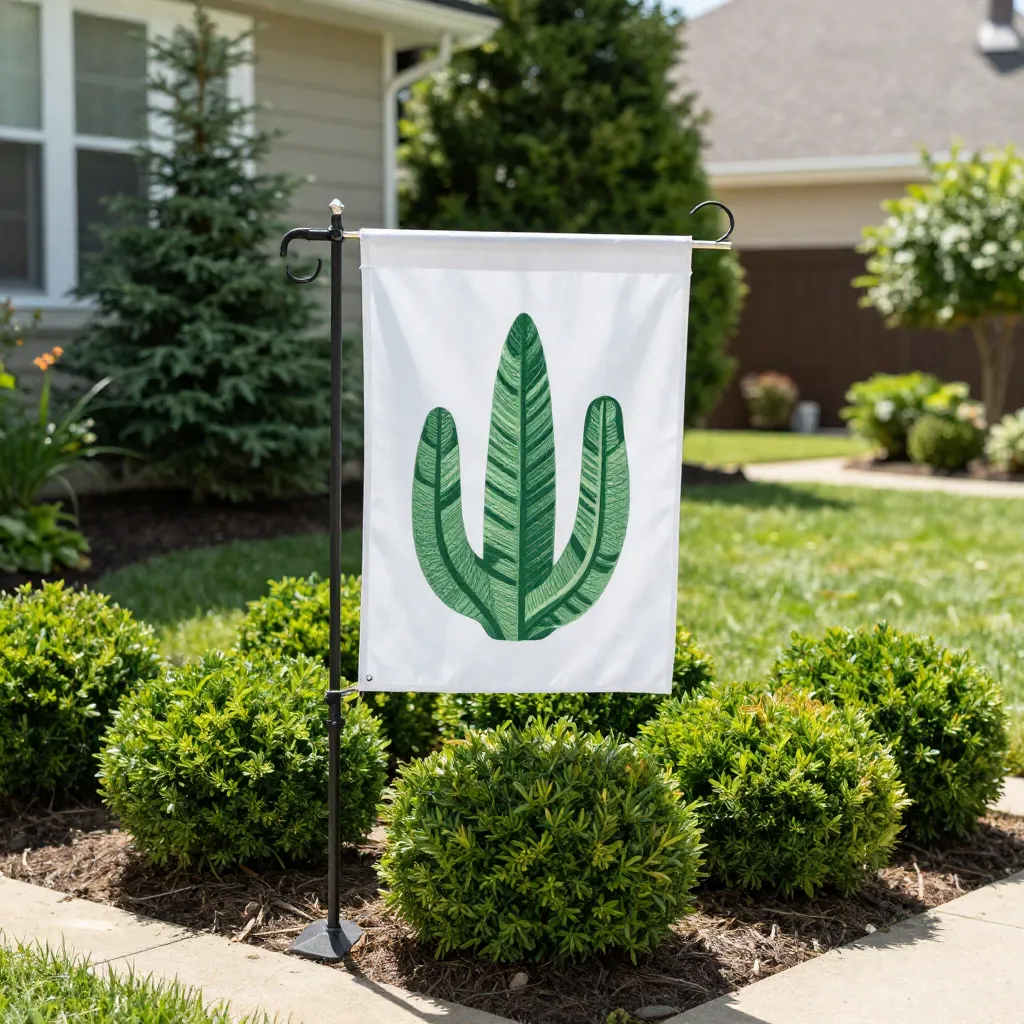 Holiday wreath garden flag