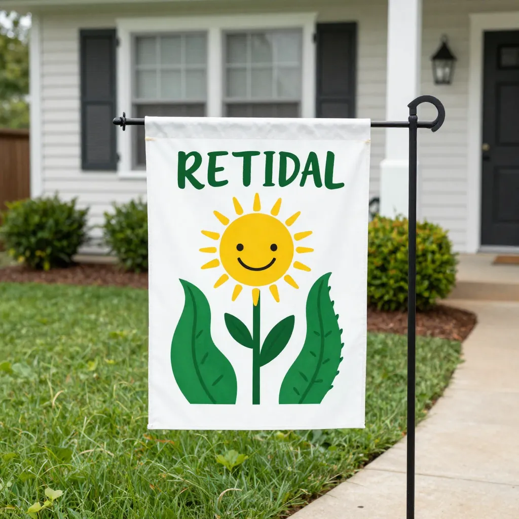 Spring garden flag with blossoms