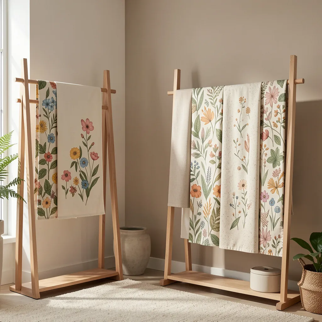 Workshop table with fabric and tools