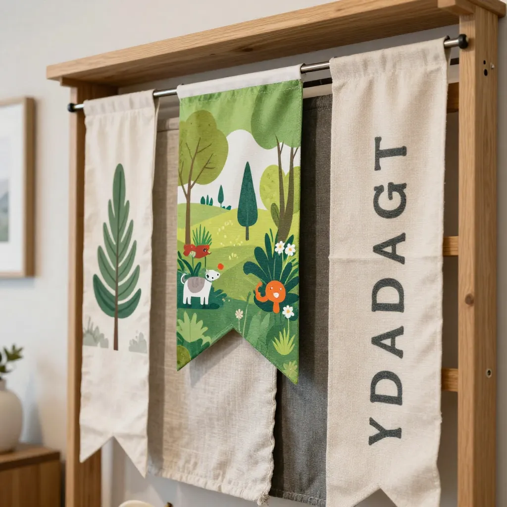 Finished garden flag ready for display